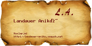 Landauer Anikó névjegykártya